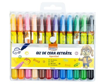GIZ DE CERA RETRÁTIL - BLISTER C/ 12 CORES