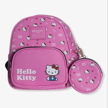 MINI MOCHILA FASHION COM BOLSINHA HELLO KITTY
