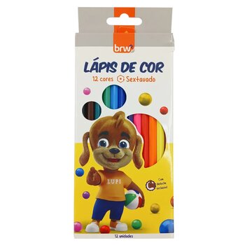 LÁPIS DE RESINA PLÁSTICA 12 CORES - SEXTAVADO