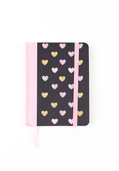 CADERNETA LOVESKINE BLACK HEART CAPA DURA 80 FLS