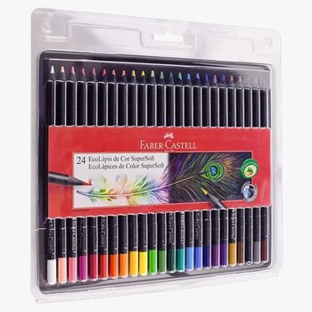 LAPIS DE COR ECOLAPIS SUPERSOFT 24 CORES FABER CASTELL