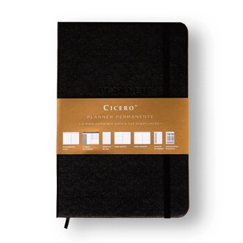 CADERNETA CICEROS PLANNER CLASSICA 14X21 PRETO