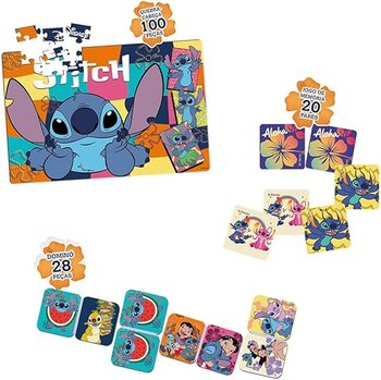 QUEBRA-CABECA CARTONADO STITCH 3EM1 DOMINO/JG MEMORIA