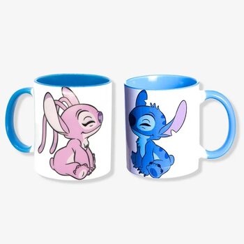 KIT C/ 2 CANECAS POP 350ML STITCH MINHA METADE