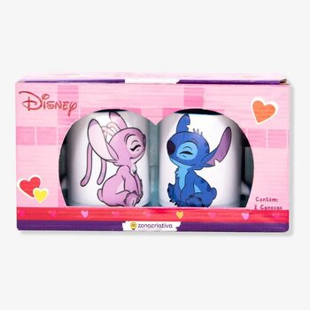 KIT C/ 2 CANECAS POP 350ML STITCH MINHA METADE