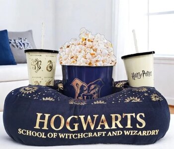 KIT ALMOFADA PIPOCA FIBRA SUEDE HARRY POTTER CASAS