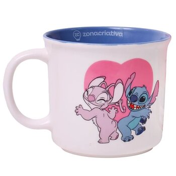 CANECA TOM 350ML STITCH E ANGEL NAMORADOS