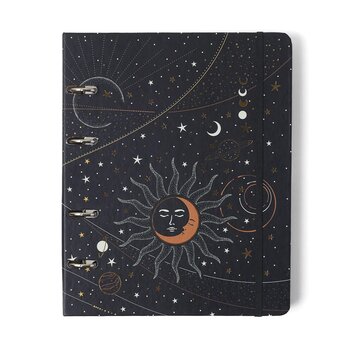 CADERNO CRIATIVO ARGOLADO ASTRAL PAUTADO 17X24 ECLIPSE PRETO