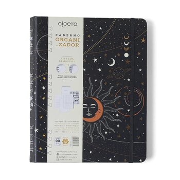 CADERNO ORGANIZADOR ASTRAL PAUTADO & PONTADO 17X24 ECLIPSE PRETO