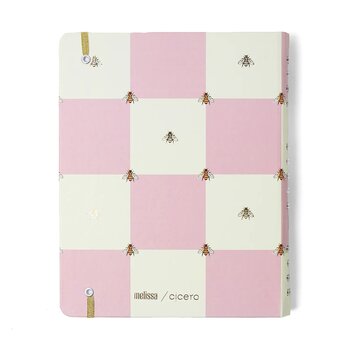 CADERNO ORGANIZADOR MELISSA PAUTADO & PONTADO 17X24 CASA DAS ABELHAS ROSE