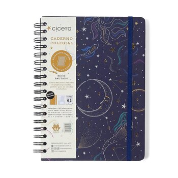CADERNO ESPIRAL ASTRAL PAUTADO 17X24 MARE AZUL 10 MATERIAS 160 FLS