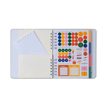 CADERNO ORGANIZADOR ASTRAL PAUTADO & PONTADO A5 MARE OFF WHITE