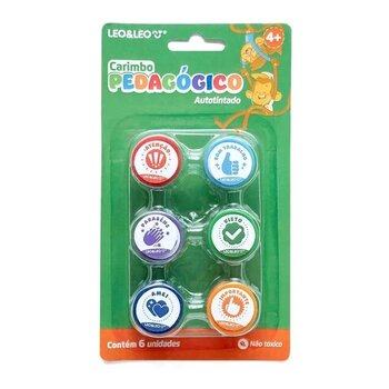 CARIMBO PEDAGOGICO AUTOTINTADO BLISTER C/ 6 UND